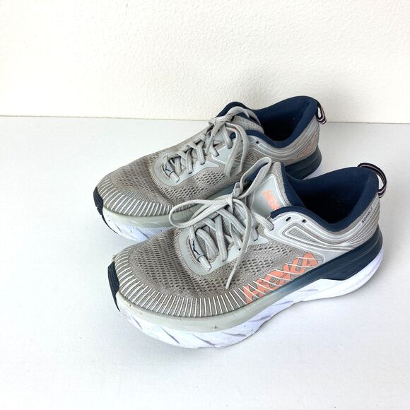 Hoka One One Shoes - Hoka Bondi 7 Womens Running Shoes Size 6.5 M Tan Sneakers Tennis Shoes Cushioned